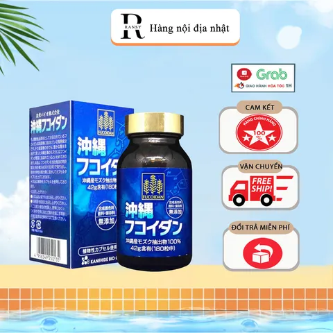 Viên Uống Fucoidan Okinawa 180 Viên - Thực phẩm chức năng hỗ trợ sức khỏe từ Nhật Bản, tăng cường miễn dịch và phục hồi sức khỏe