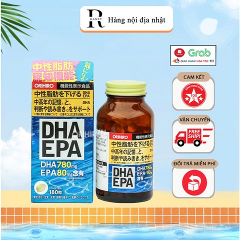 Viên uống bổ não DHA EPA Orihiro 180 viên - Tăng cường trí nhớ và sức khỏe não bộ từ Nhật Bản, Giải pháp cho người cao tuổi và trẻ em