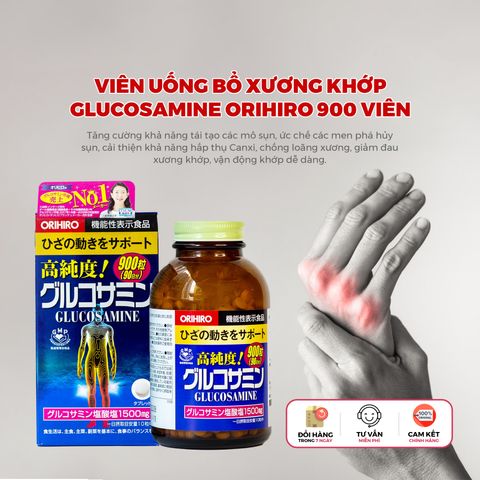 Viên Uống Glucosamine Orihiro 900 Viên - Hỗ Trợ Sức Khỏe Xương Khớp Từ Nhật Bản, Tái Tạo Sụn và Giảm Đau Khớp