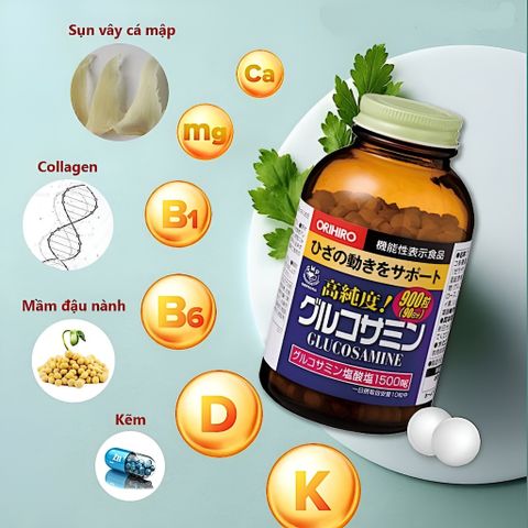 Viên Uống Glucosamine Orihiro 900 Viên - Hỗ Trợ Sức Khỏe Xương Khớp Từ Nhật Bản, Tái Tạo Sụn và Giảm Đau Khớp