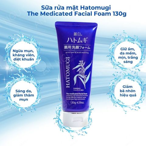 Sữa Rửa Mặt Hatomugi Dưỡng Da Ngừa Mụn - Chiết Xuất Ý Dĩ Nhật Bản, Giúp Da Sáng Mịn, Khỏe Mạnh - Naturie Hatomugi