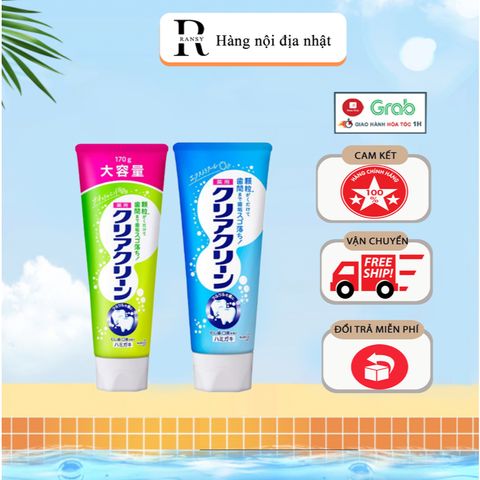 Kem đánh răng Kao Clear Clean Big loại bỏ mảng bám, ngăn ngừa sâu răng, giảm hôi miệng tuýp 120g