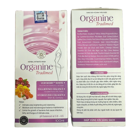 Dung Dịch Vệ Sinh Phụ Nữ Organine Tradimed 100ml - Giúp Duy Trì Độ Ẩm, Ngừa Vi Khuẩn & Nấm Ngứa Vùng Kín