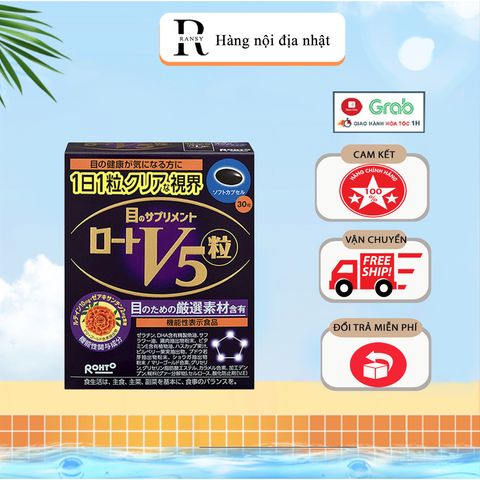 Viên Uống Bổ Mắt Rohto Lutein V5 - Hỗ Trợ Thị Lực, Bổ Sung Lutein & Zeaxanthin, Sản Phẩm Nội Địa Nhật Bản 292566