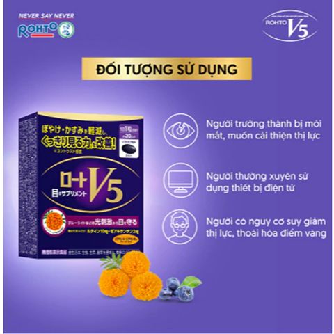Viên Uống Bổ Mắt Rohto Lutein V5 - Hỗ Trợ Thị Lực, Bổ Sung Lutein & Zeaxanthin, Sản Phẩm Nội Địa Nhật Bản 292566
