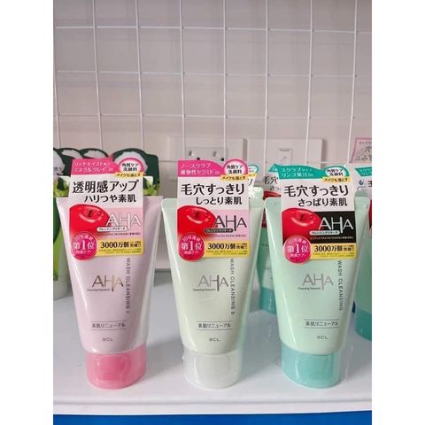 Sữa rửa mặt AHA Wash Cleansing Nhật Bản triết xuất trái cây loại bỏ dầu thừa , làm mềm da ( Nội địa Nhật Bản )