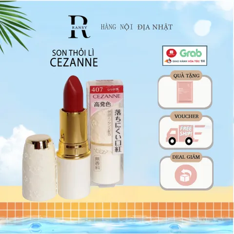 Son Thỏi Lì Cezanne Lasting Lip Color N Nhật Bản 3.9g - Chất Lì Mềm Mịn, Lâu Trôi, Dưỡng Ẩm, Phù Hợp Mọi Dịp