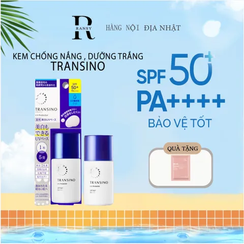 Kem Chống Nắng Dưỡng Trắng Da Transino Whitening UV PROTECTOR - SPF50, PA++++ 4 Trong 1 Cho Làn Da Sáng Mịn - Sản Phẩm Nội Địa Nhật Bản