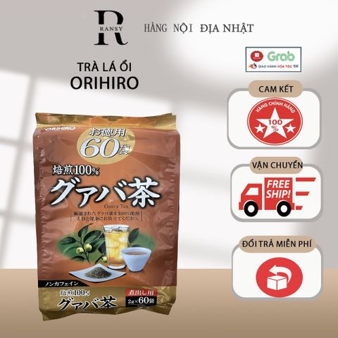 Trà Lá Ổi ORIHIRO Nhật Bản Hỗ Trợ Giảm Cân - Gói 60 Túi Tự Nhiên, Nguyên Chất, Không Tạp Chất