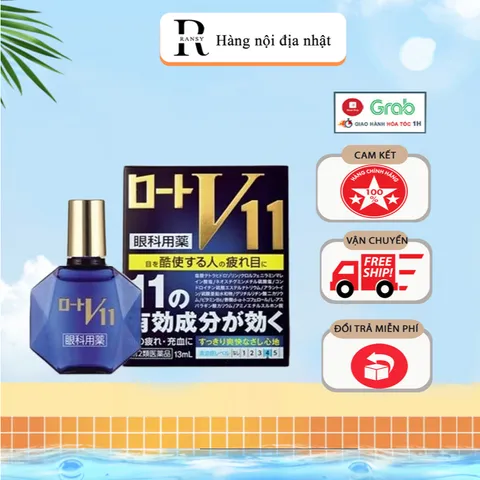 Nước nhỏ mắt cao cấp Rohto V-11 Nội Địa Nhật Bản dành cho người làm việc quá sức , người cao tuổi . 292603