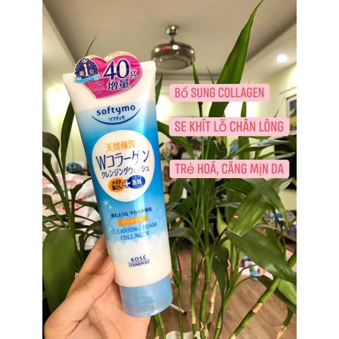 Sữa Rửa Mặt Kose Softymo Nhật Bản 220gr - Dưỡng Trắng, Trẻ Hóa Da, Chiết Xuất Tự Nhiên, Làm Sạch Sâu, Ngừa Mụn