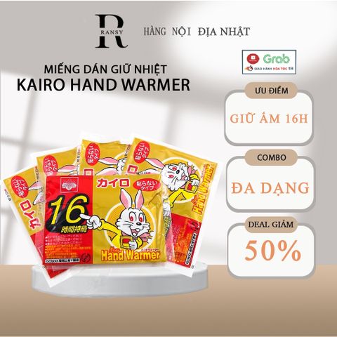 Miếng Dán Giữ Nhiệt Kairo Hand Warmer Nhật Bản - 10 Miếng Tỏa Nhiệt Liên Tục 16 Giờ, Giúp Giữ Ấm Mùa Đông