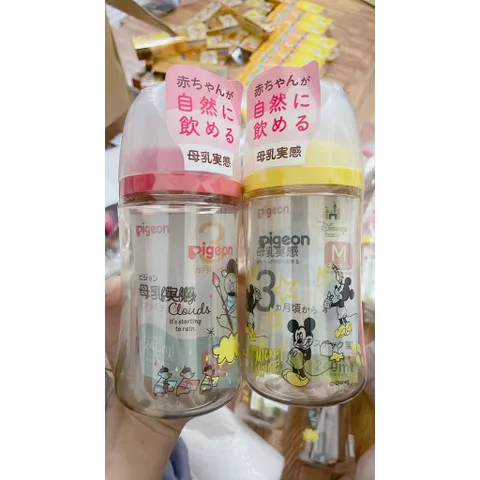 Bình Sữa Pigeon Nội Địa Nhật 160ml/240ml - Bình Nhựa PPSU Không BPA, Núm Silicone Chống Sặc Cho Bé, Đảm Bảo Chính Hãng