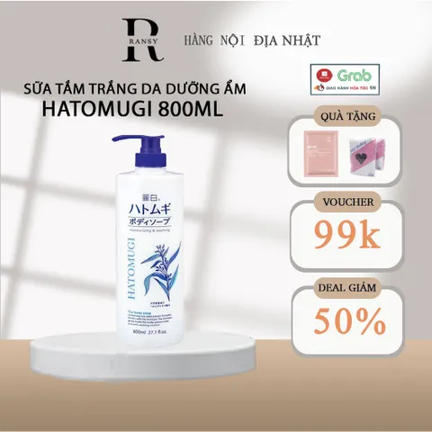 Sữa Tắm Hatomugi 800ml - Dưỡng Ẩm Trắng Da Chiết Xuất Hạt Ý Dĩ - Sản Phẩm Chăm Sóc Da Hiệu Quả Từ Nhật Bản