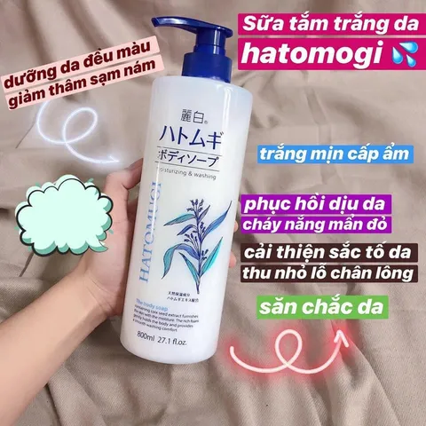 Sữa Tắm Hatomugi 800ml - Dưỡng Ẩm Trắng Da Chiết Xuất Hạt Ý Dĩ - Sản Phẩm Chăm Sóc Da Hiệu Quả Từ Nhật Bản