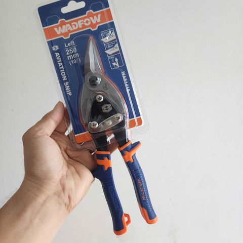 Kéo cắt tôn trái 10 inch WADFOW WAS1410 - Lưỡi thép siêu bền, tay cầm chống trượt, chuyên dụng cắt kim loại tấm, sắc bén và an toàn
