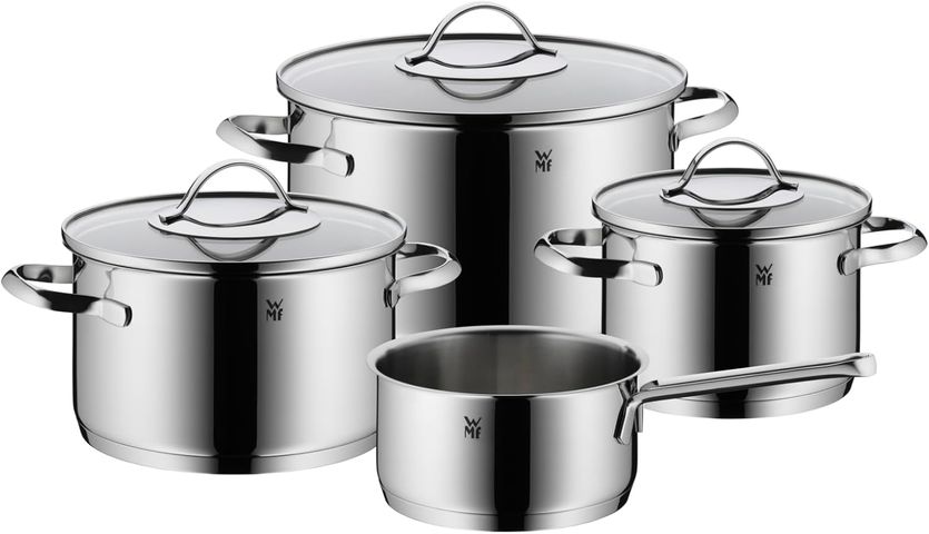 Bộ Nồi Inox WMF Aparto 4 Món - Đế Đa Năng TransTherm, Chất Liệu Cromargan Cao Cấp, Phù Hợp Mọi Loại Bếp