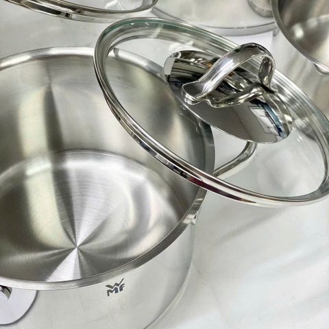 Bộ Nồi Inox WMF Aparto 4 Món - Đế Đa Năng TransTherm, Chất Liệu Cromargan Cao Cấp, Phù Hợp Mọi Loại Bếp