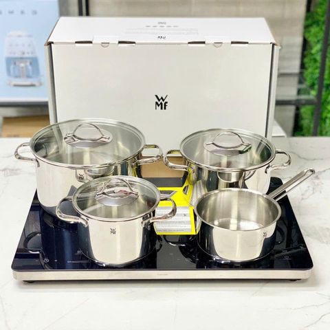 Bộ Nồi Inox WMF Aparto 4 Món - Đế Đa Năng TransTherm, Chất Liệu Cromargan Cao Cấp, Phù Hợp Mọi Loại Bếp