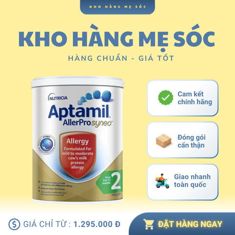 Sữa Aptamil AllerPro số 2 900g - Giải pháp cho bé dị ứng đạm sữa bò (6-12 tháng) - Tăng cường miễn dịch và hỗ trợ tiêu hóa