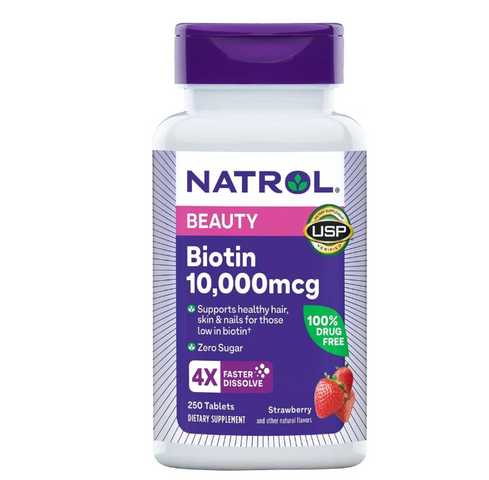 Biotin Natrol 10000mcg 250 Viên Chính Hãng Mỹ | Vitamin B7 Hỗ Trợ Tóc, Da & Móng Khỏe Đẹp