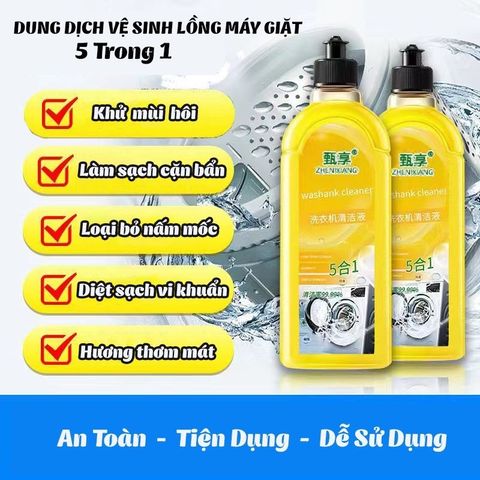 Dung Dịch Vệ Sinh Lồng Máy Giặt Màu Vàng 500ml CK13518 – Giải Quyết Nấm Mốc, Cặn Bẩn, Mùi Hôi Hiệu Quả Cho Máy Giặt Nhà Bạn