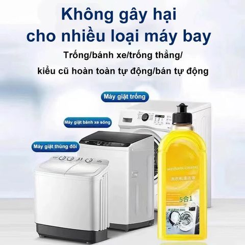 Dung Dịch Vệ Sinh Lồng Máy Giặt Màu Vàng 500ml CK13518 – Giải Quyết Nấm Mốc, Cặn Bẩn, Mùi Hôi Hiệu Quả Cho Máy Giặt Nhà Bạn