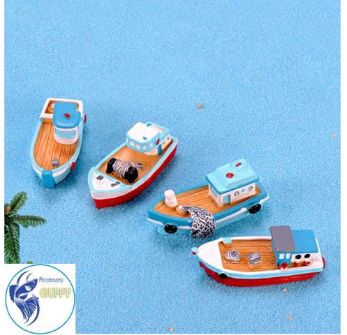 Tiểu Cảnh Thuyền Đánh Cá Xa Bờ - Trang Trí Bể Cá Mini, Cảnh Quan Hồ Cá Sáng Tạo, Thiết Kế An Toàn Cho Cá Thú Cưng