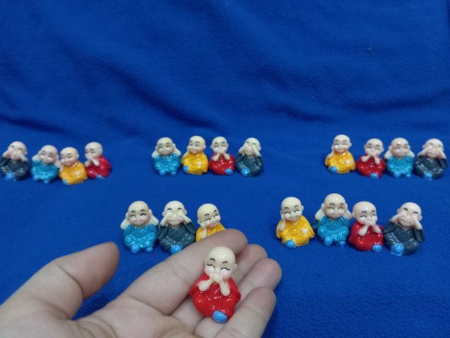 Bộ Tượng 4 Chú Tiểu Tứ Không - Trang Trí Xe Hơi, Bể Cá Cảnh Ngộ Nghĩnh - Ý Nghĩa Phật Giáo Chăm Sóc Tâm Hồn