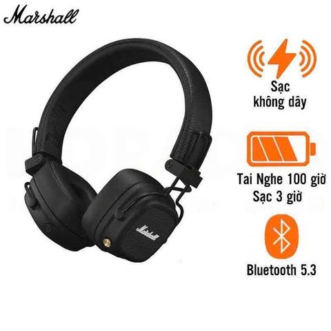 Tai Nghe Marshall Major 5 Chính Hãng - Thiết Kế Sang Trọng, Bluetooth LE, 100 Giờ Pin, Âm Thanh Đặc Trưng, Gập Gọn Tiện Dụng