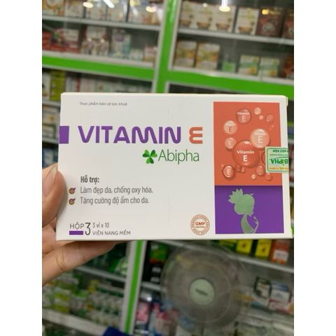 Vitamin E abipha hộp 30 viên hỗ trợ đẹp da (mẫu mới, date mới)