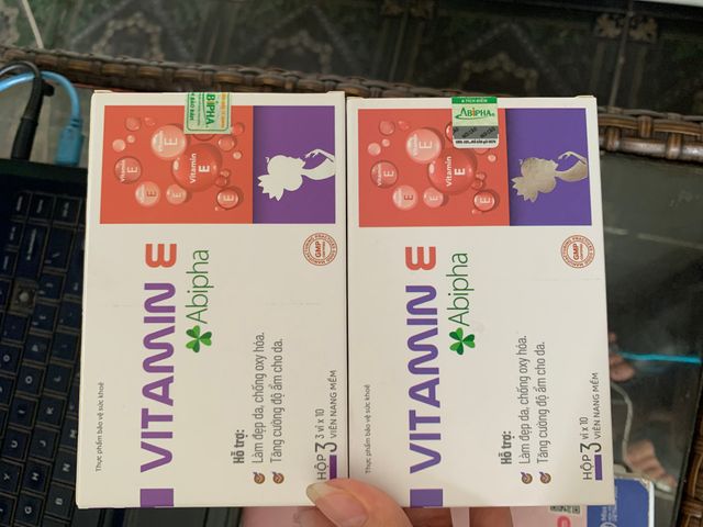 Vitamin E abipha hộp 30 viên hỗ trợ đẹp da (mẫu mới, date mới)