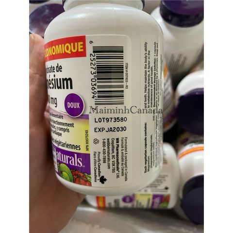 Viên uống Magnesium Bisglycinate 200mg Webber Naturals - Hỗ trợ sức khỏe xương, giảm căng thẳng, cải thiện giấc ngủ và chức năng cơ bắp