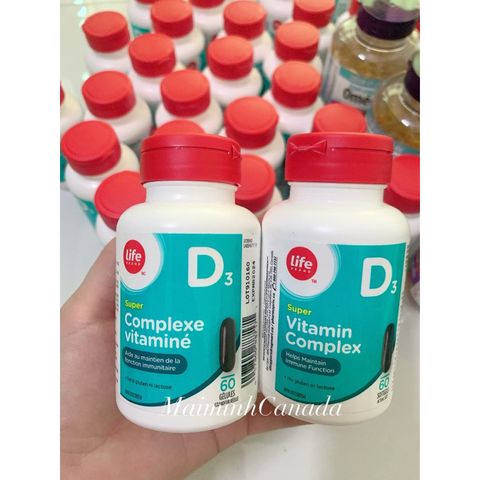 Viên uống Vitamin D3 Complex Life Brand Canada 60 viên - Hỗ trợ sức khỏe xương và cải thiện miễn dịch