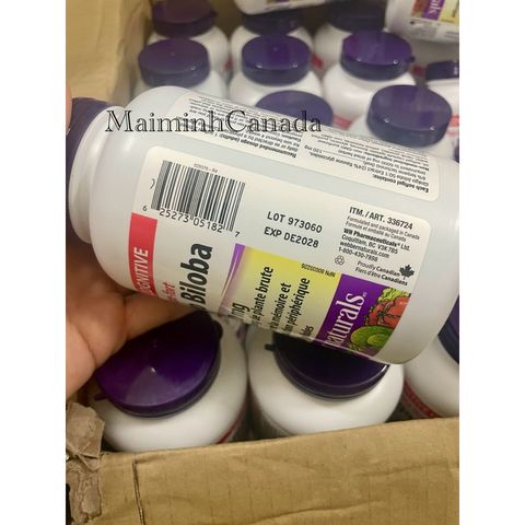 Viên uống bổ não Ginkgo Biloba 120mg Webber Naturals date 2029