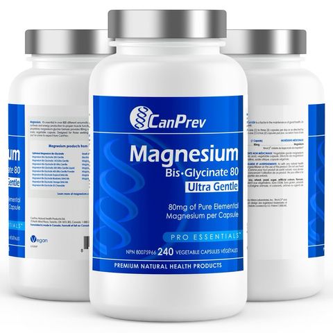 CanPrev Magnesium Biglycinate 80mg Ultra Gentle - Hỗ trợ chức năng cơ bắp và sức khỏe xương, giảm stress hiệu quả