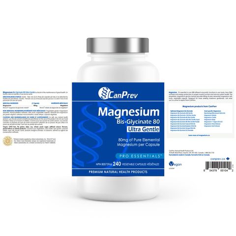 CanPrev Magnesium Biglycinate 80mg Ultra Gentle - Hỗ trợ chức năng cơ bắp và sức khỏe xương, giảm stress hiệu quả