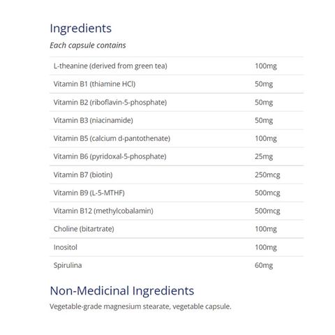 Viên uống Synergy B B-Complex với L-Theanine Canprev 60 viên - Hỗ trợ sức khỏe thần kinh và tăng cường năng lượng tự nhiên