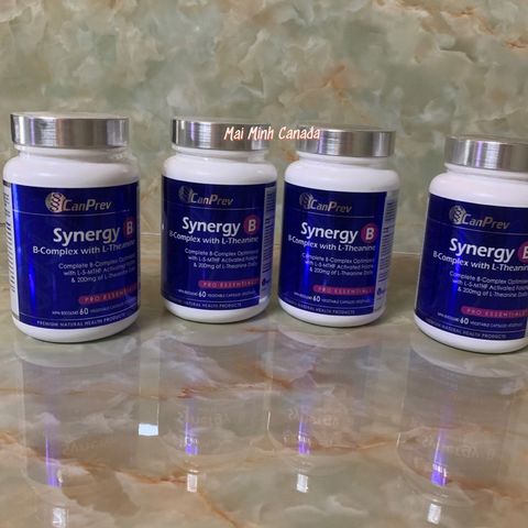 Viên uống Synergy B B-Complex với L-Theanine Canprev 60 viên - Hỗ trợ sức khỏe thần kinh và tăng cường năng lượng tự nhiên