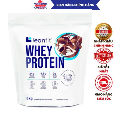 Bột Đạm Sữa LEANFIT SPORT Whey Protein Isolate Canada - Tăng Cường Cơ Bắp, Hỗ Trợ Phục Hồi Sau Tập Luyện, Dinh Dưỡng Tuyệt Vời cho Người Tập Gym