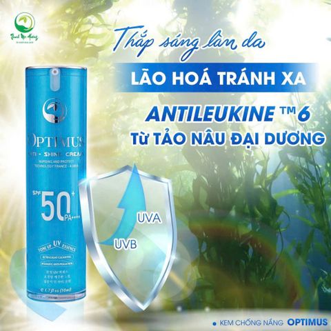 Kem Chống Nắng Thanh Mộc Hương Optimus Anti Shine SPF50+ PA++++ - Dưỡng Da Nâng Tone Chống Trôi 50ml