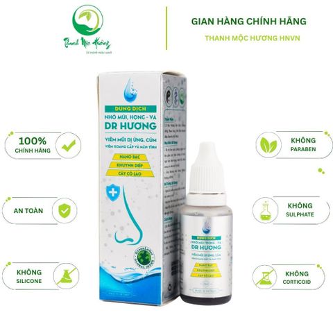 Dung Dịch Nhỏ Mũi Và Xịt Mũi Họng, viêm xoang Thanh Mộc Hương Dr Hương 18ml