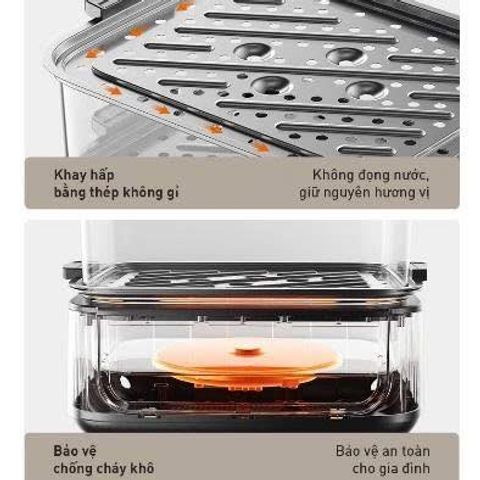 Nồi Lẩu Hấp Điện Joyoung JFS-556 - Nấu Lẩu và Hấp 2 Trong 1, Dung Tích 16L, Công Suất 1600W, Dễ Vệ Sinh, Phù Hợp Gia Đình