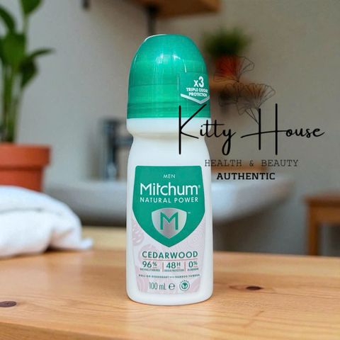 Lăn Khử Mùi Mitchum Nam Natural Power Cedarwood 100ml - Bảo Vệ Suốt 48 Giờ, Không Mồ Hôi, Thoải Mái Mỗi Ngày