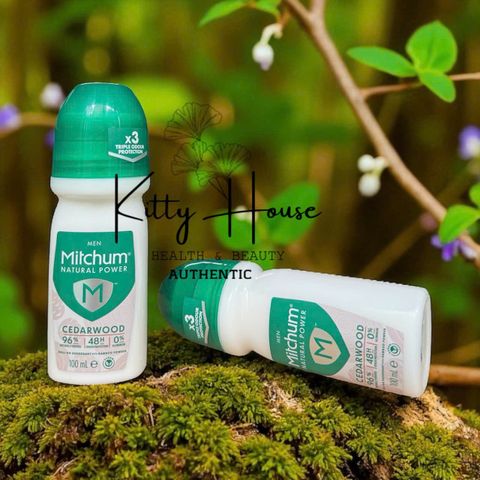 Lăn Khử Mùi Mitchum Nam Natural Power Cedarwood 100ml - Bảo Vệ Suốt 48 Giờ, Không Mồ Hôi, Thoải Mái Mỗi Ngày