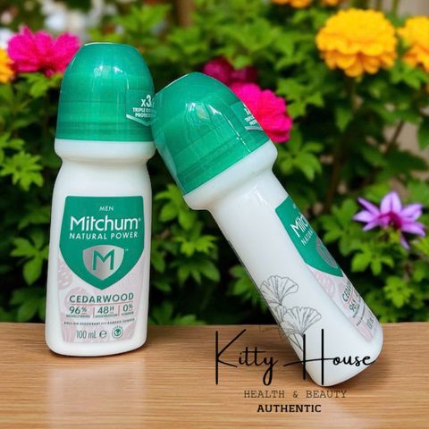 Lăn Khử Mùi Mitchum Nam Natural Power Cedarwood 100ml - Bảo Vệ Suốt 48 Giờ, Không Mồ Hôi, Thoải Mái Mỗi Ngày