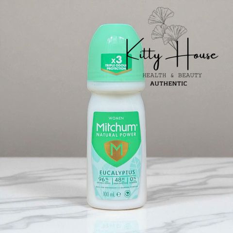 Lăn Khử Mùi Nữ Mitchum - Eucalyptus & Coconut Roll On 100ml - Ngăn Mùi Hiệu Quả, Bảo Vệ Da Mềm Mại, 48 Giờ Tươi Mát