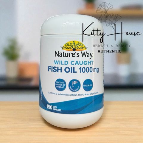 Viên uống Dầu cá Nature's Way 1000mg Không mùi Odourless - Omega 3 Thuộc tính Tốt cho tim và não - 100 viên