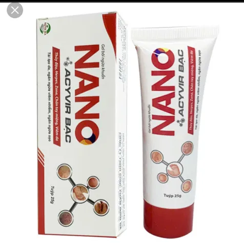 Tuýp bôi da Nano acyvir bạc hỗ trợ tái tạo tế bào da mới