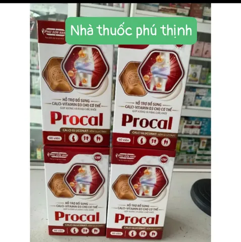 Viên uống Procal bổ sung Canxi và Vitamin D3 - Hỗ trợ cho người lớn, trẻ em, phụ nữ mang thai - Hộp 60 viên